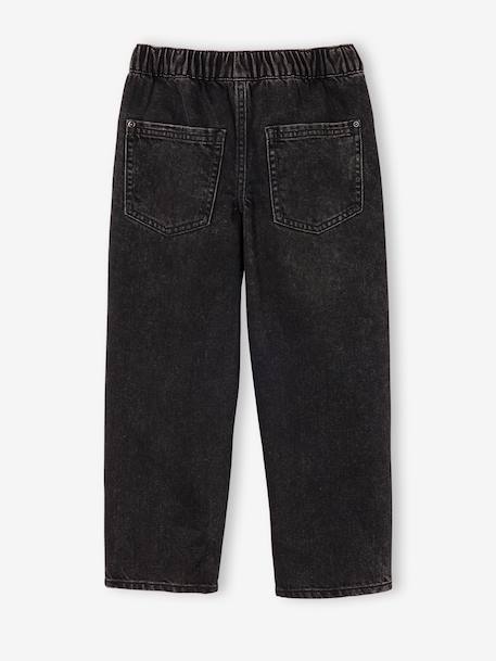 Loose-fit jeans for boys black+double stone 