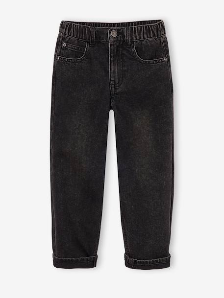 Loose-fit jeans for boys black+double stone 