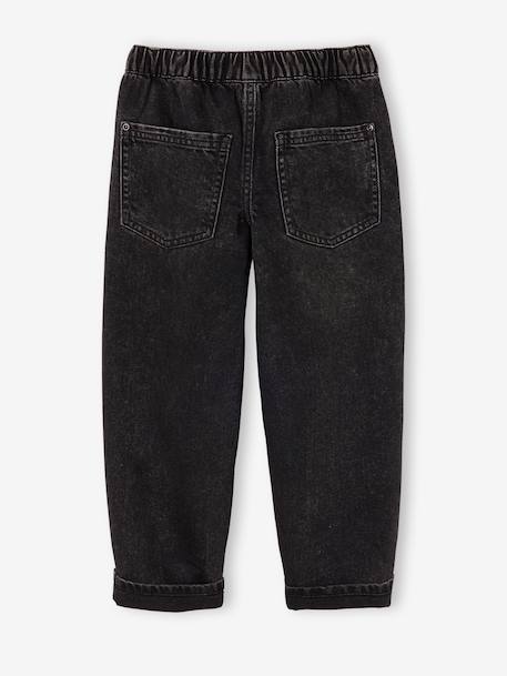 Loose-fit jeans for boys black+double stone 
