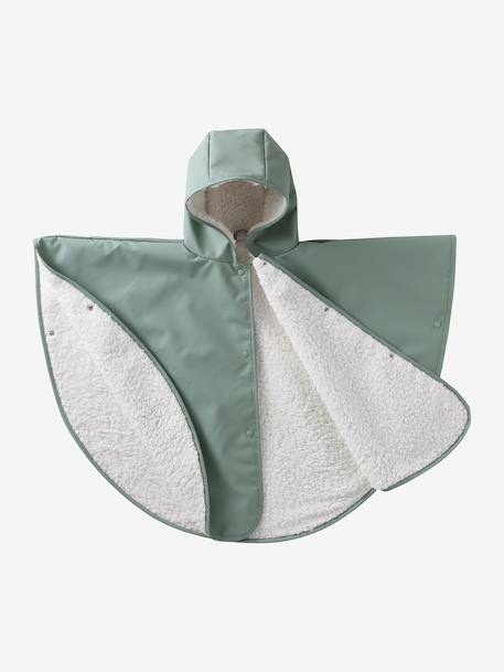 Car seat poncho for baby caramel+sage green 