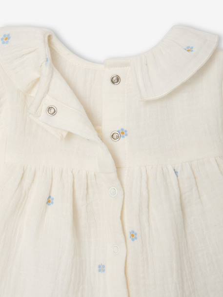 Long-sleeved blouse for baby ecru 