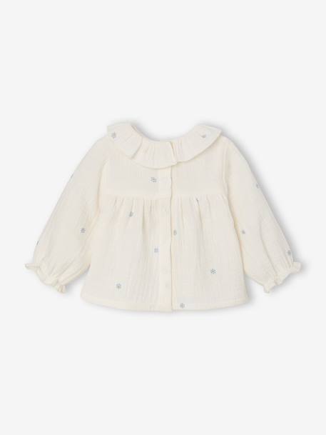 Long-sleeved blouse for baby ecru 