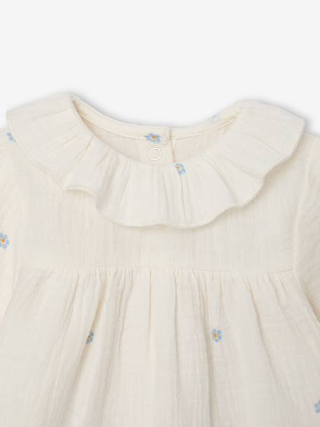 Long-sleeved blouse for baby ecru 