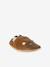 Elasticated leather baby slippers chocolate 