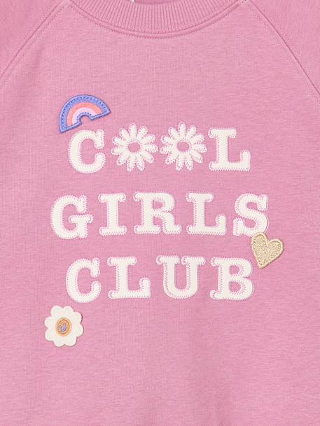 Sweatshirt with front motif for girls mauve 