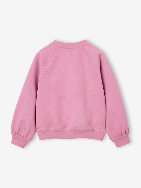 Sweatshirt with front motif for girls mauve 