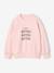Sweatshirt with round neck for girls mauve+pale pink 