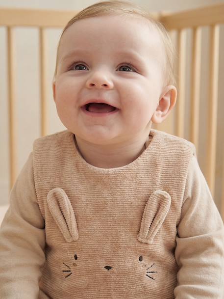 Baby sleeping bag in corduroy beige 