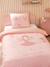 Duvet cover and pillowcase bedding set pale pink 