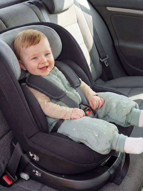 Sleeveless Cotton Muslin Travel Jumpsuit with Moon & Stars Print sage green 