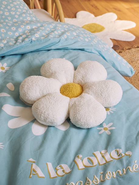 BouclÃ© flower decorative cushion for children ecru 