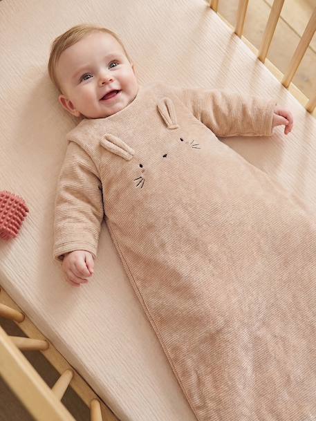 Baby sleeping bag in corduroy beige 