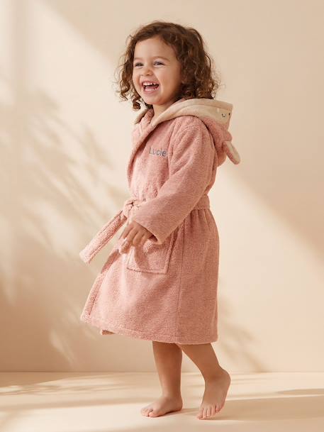 Customisable deer dressing gown for children terracotta 