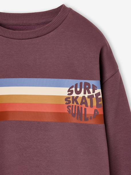 Crew neck sweatshirt for boys marl white+mauve 