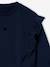 Long-sleeved dress for girls ecru+navy blue 