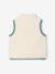 Sherpa sleeveless cardigan for babies ecru+taupe 