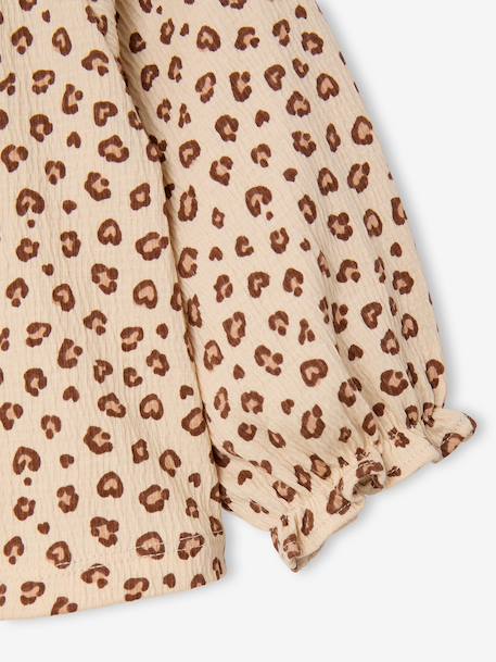 Long-sleeved T-shirt for baby girls sage green+vanilla 