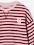 Long-sleeved sweatshirt for girls ecru+red 