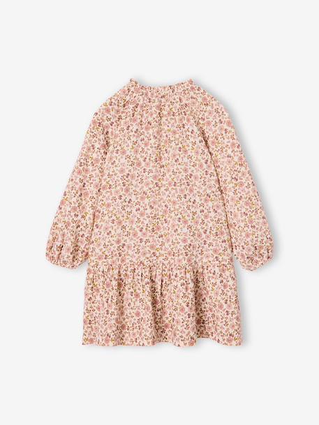 Short dress for girls ecru+khaki 