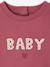 Baby sweatshirt with printed message raspberry pink+vanilla 