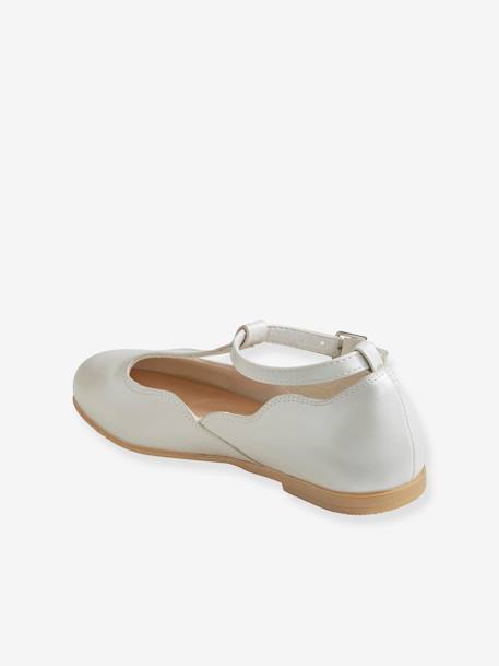 T-Strap Ballet Pumps for Girls Light Pink+White 
