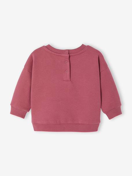 Baby sweatshirt with printed message raspberry pink+vanilla 