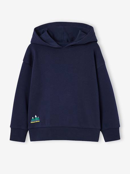 Hooded sweatshirt for boys marl red+navy blue 