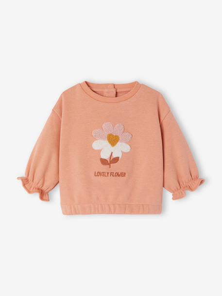 Long-sleeved sweatshirt for baby girls apricot 