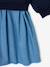 Long-sleeved dress for girls ecru+navy blue 