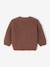 V-neck cardigan for babies in chunky knit chocolate+grey blue 