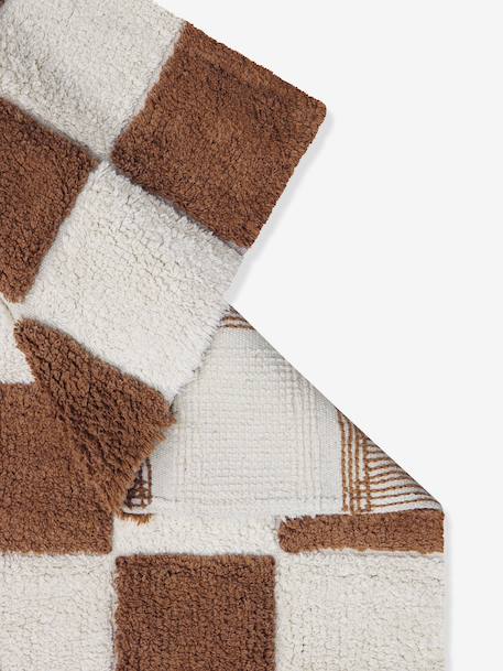 Tiles rectangular rug brown 