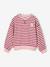 Long-sleeved sweatshirt for girls ecru+red 