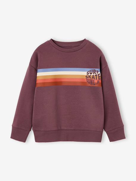 Crew neck sweatshirt for boys marl white+mauve 