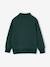 Zipped sweatshirt for boys with a trucker neck fir green+navy blue+red 