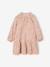 Short dress for girls ecru+khaki 