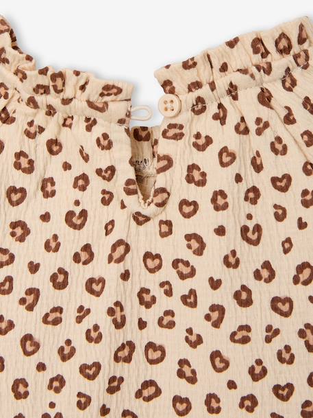 Long-sleeved T-shirt for baby girls sage green+vanilla 