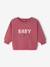 Baby sweatshirt with printed message raspberry pink+vanilla 