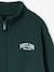 Zipped sweatshirt for boys with a trucker neck fir green+navy blue+red 
