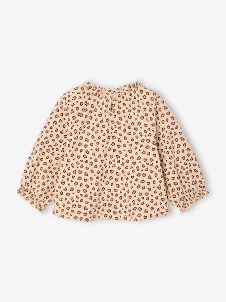 Long-sleeved T-shirt for baby girls sage green+vanilla 