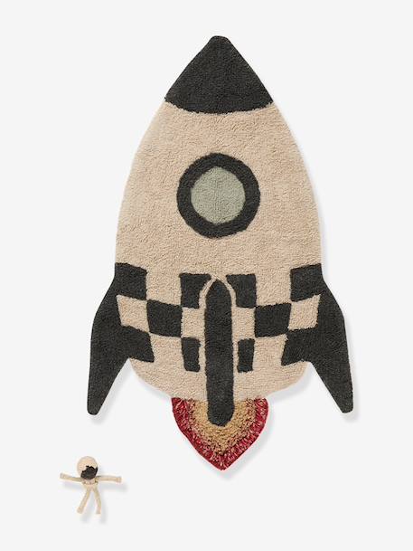 Rocket rug for kids multicoloured 