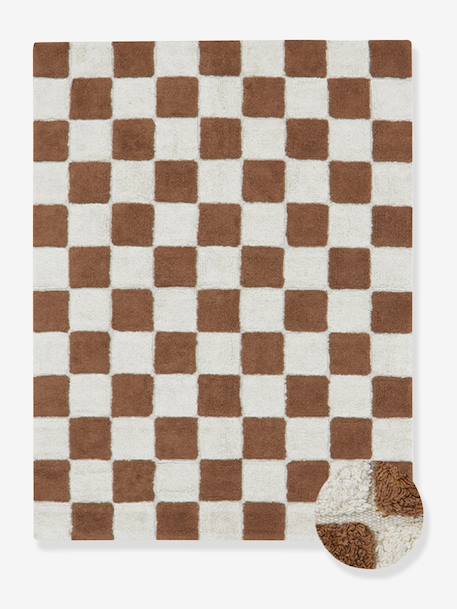 Tiles rectangular rug brown 