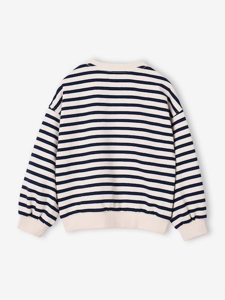 Long-sleeved sweatshirt for girls ecru+red 