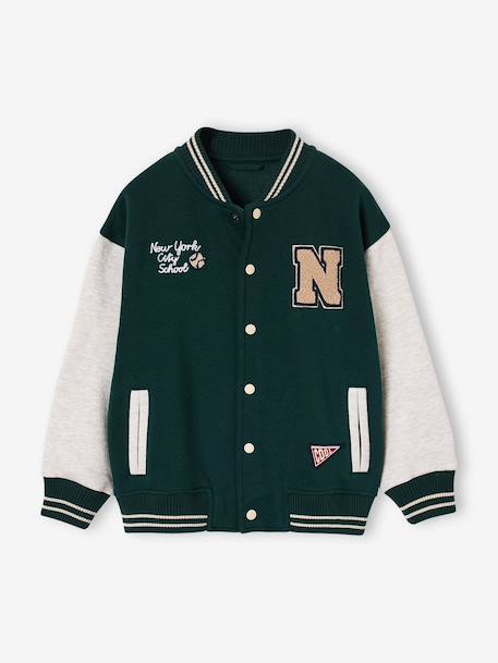 Teddy sweatshirt for boys fir green+navy blue 