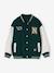 Teddy sweatshirt for boys fir green+navy blue 