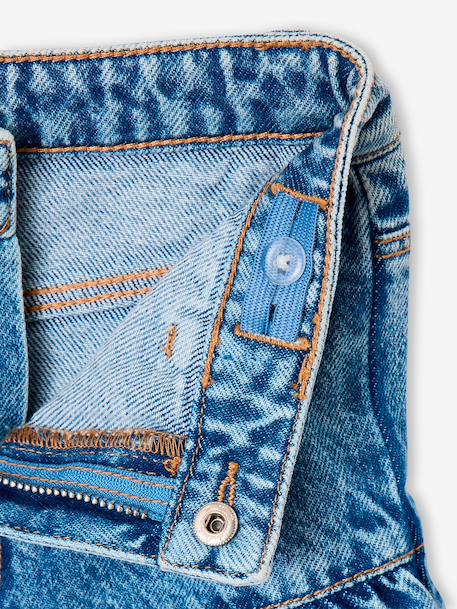Frilled denim skirt for girls denim blue 
