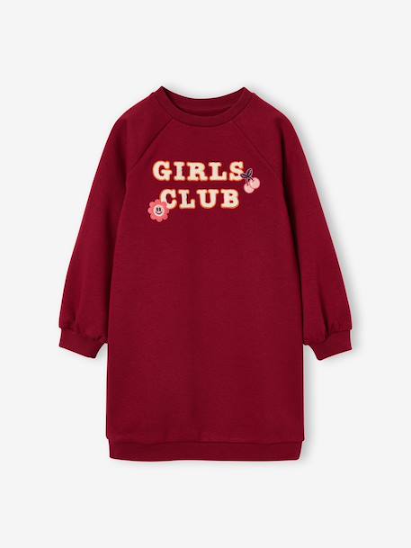 Sweatshirt dress for girls red 