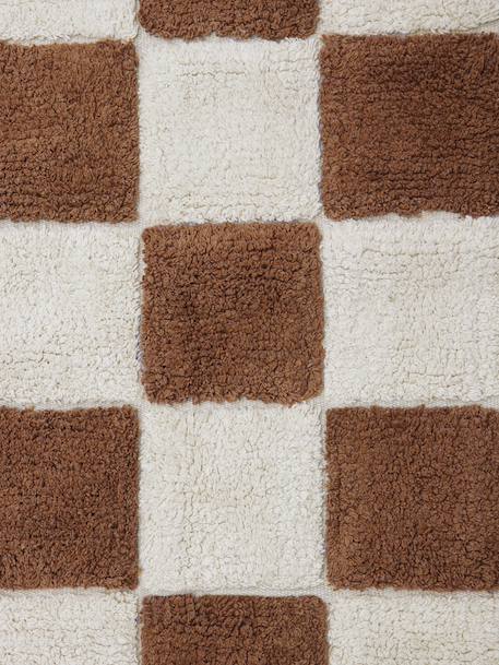Tiles rectangular rug brown 