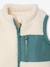 Sherpa sleeveless cardigan for babies ecru+taupe 