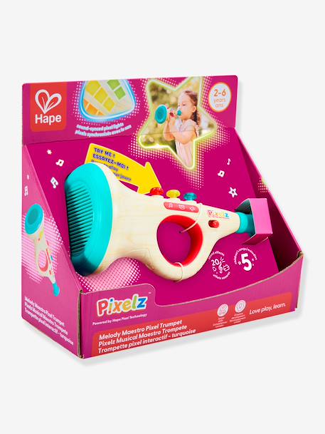 Interactive pixel trumpet turquoise 