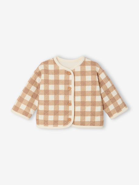 Quilted cardigan for newborn ecru 